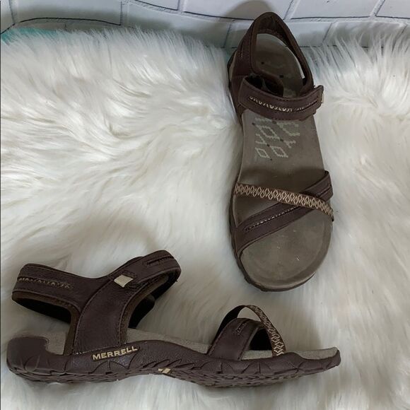 Merrell Dark Earth Brown Sport Sandals Size 7 - Picture 1 of 7